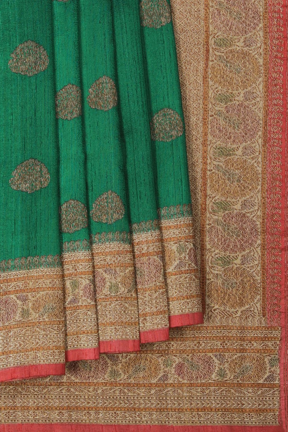 Image of Banarasi Dupion Silk Green Saree