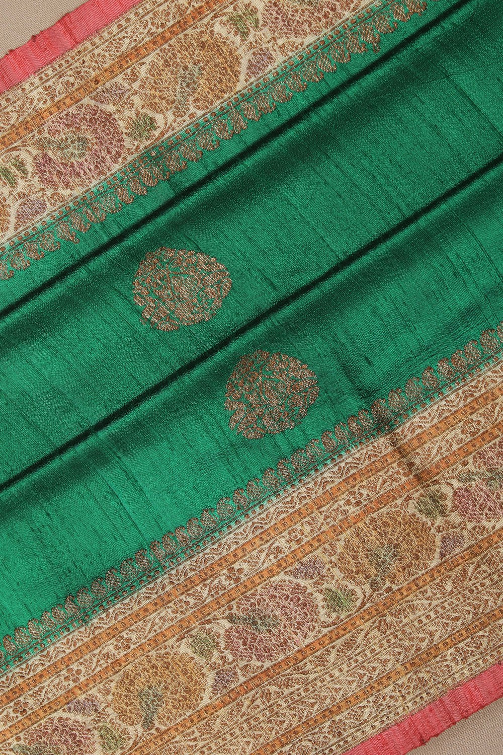 Image of Banarasi Dupion Silk Green Saree