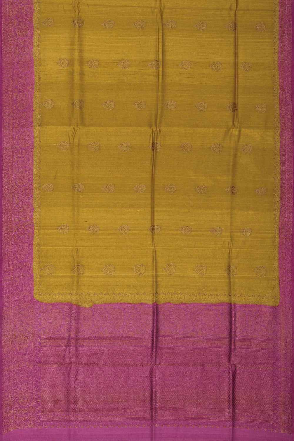 Image of Banarasi Tussar Silk Mustard Saree