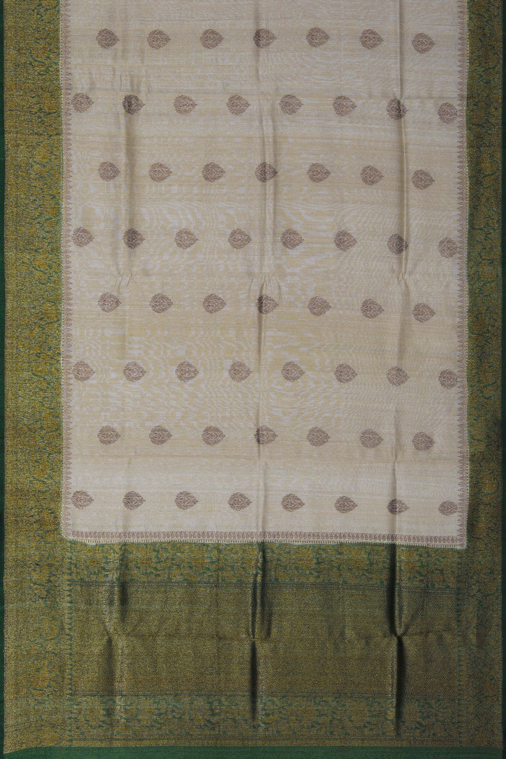 Image of Banarasi Tussar Silk Off-White Saree