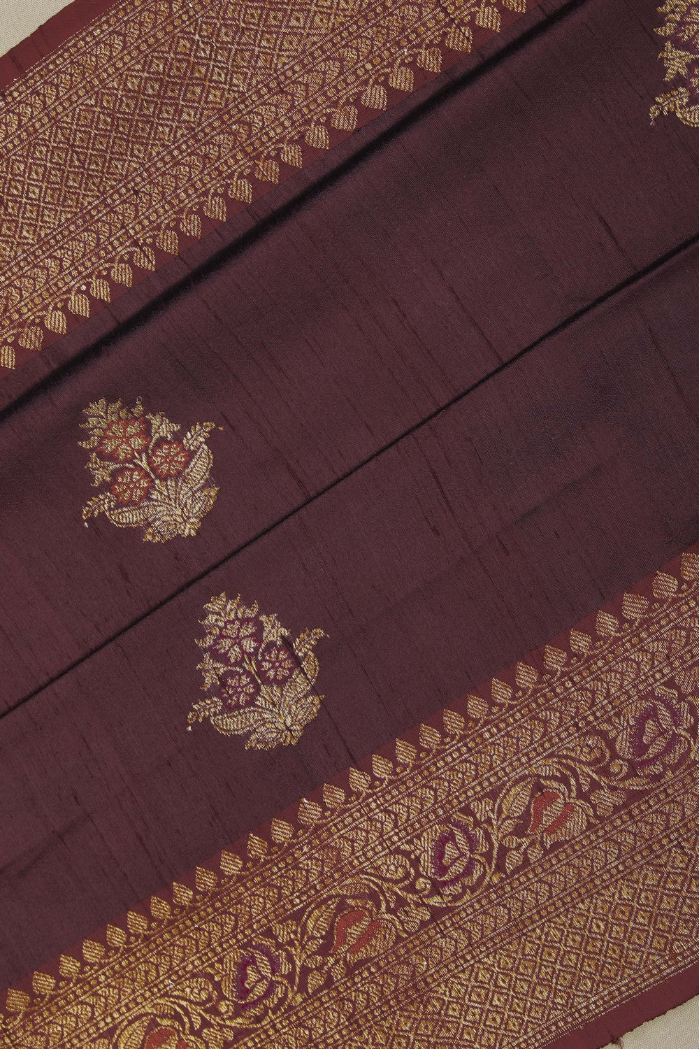 Image of Banarasi Dupion Silk Brown Saree