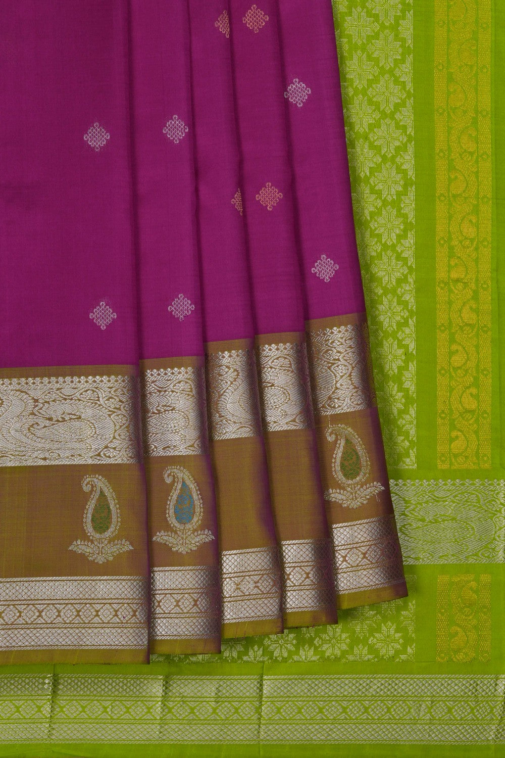 Image of Kuppadam Silk Purple Saree