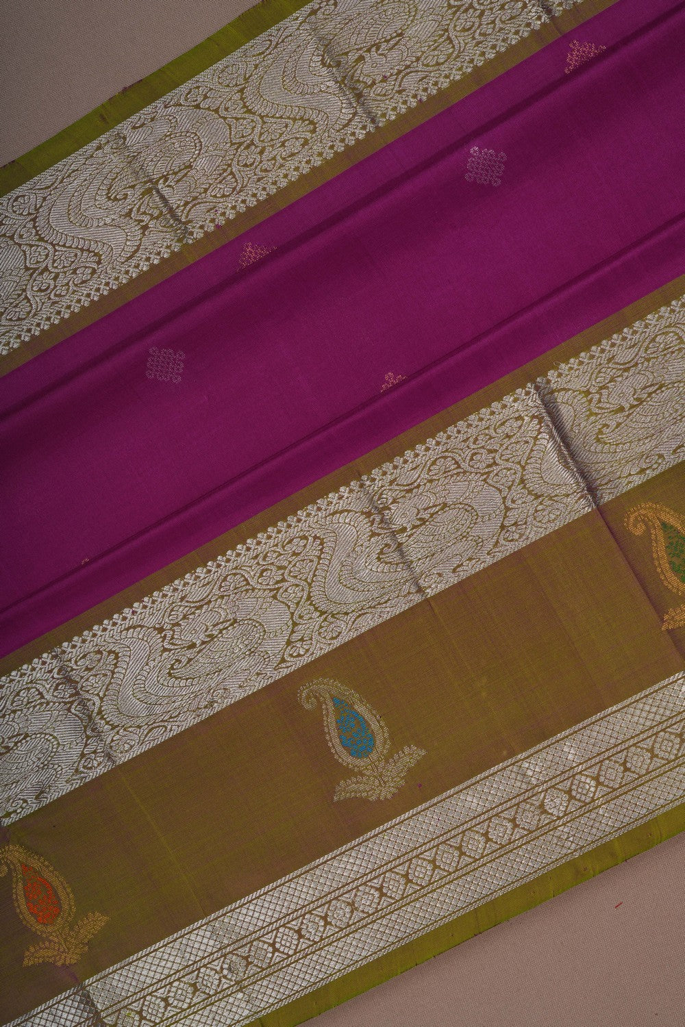 Image of Kuppadam Silk Purple Saree