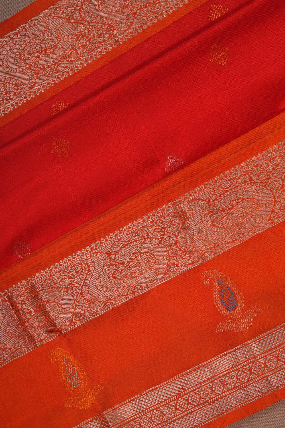 Image of Kuppadam Silk Red Saree
