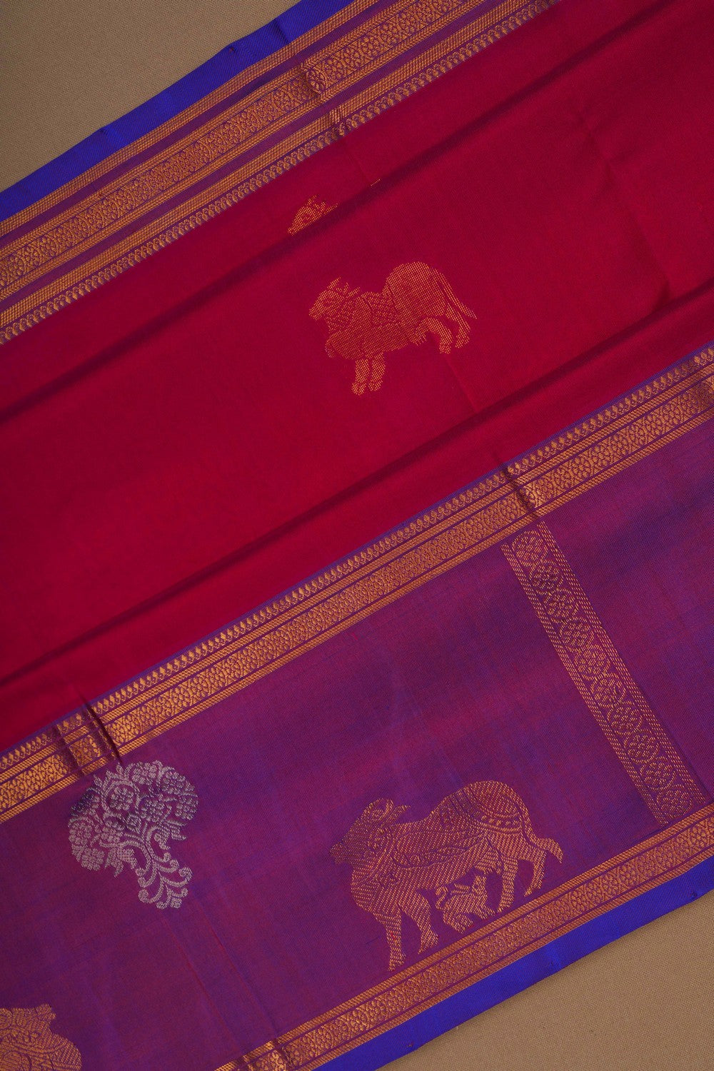 Image of Kuppadam Silk Pink Saree