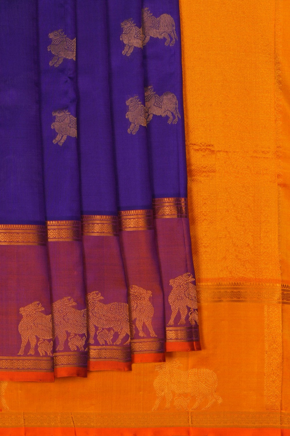 Image of Kuppadam Silk Purple Saree