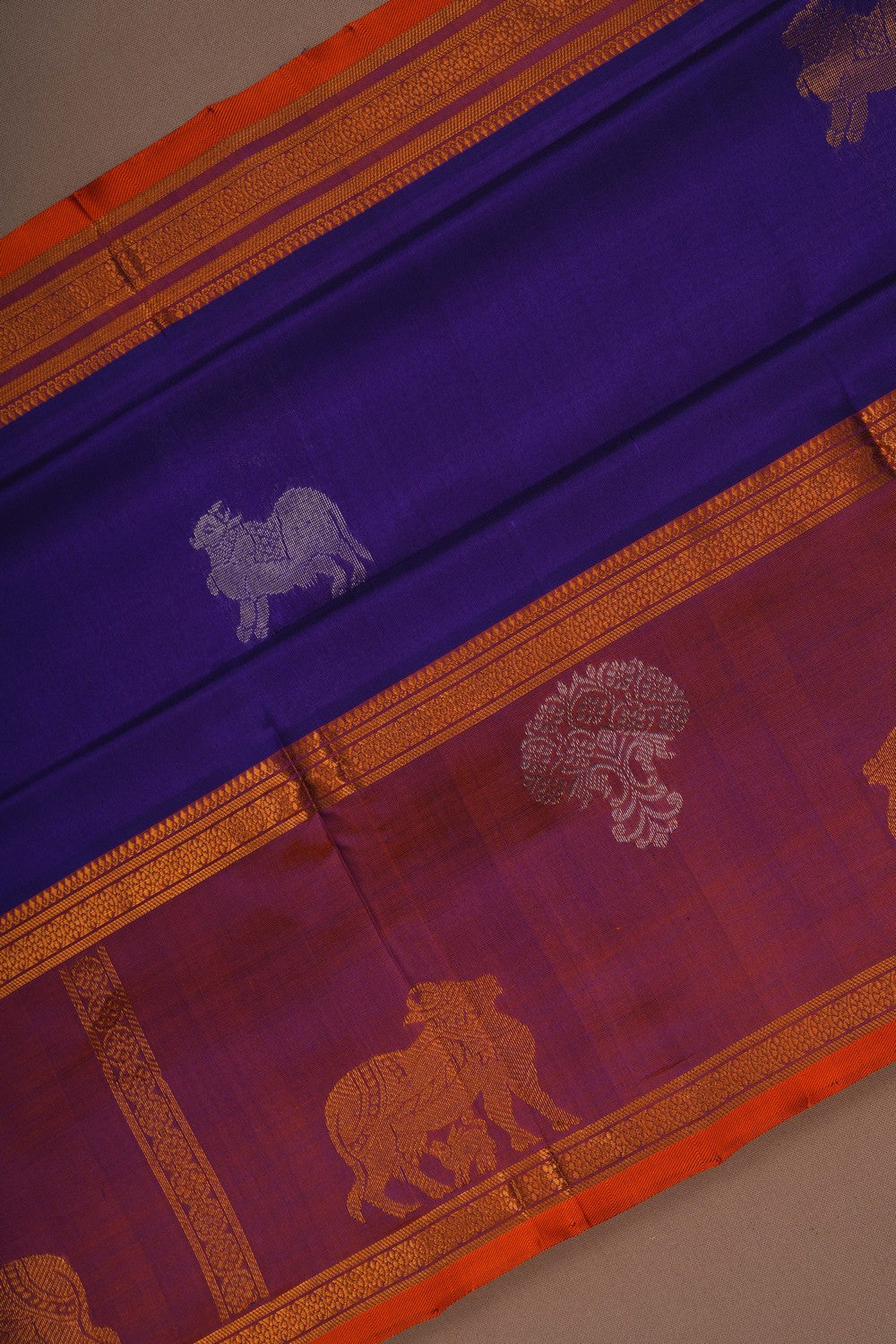 Image of Kuppadam Silk Purple Saree