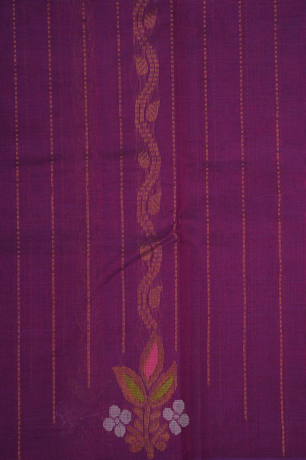 Image of Kuppadam Silk Cotton Purple Saree