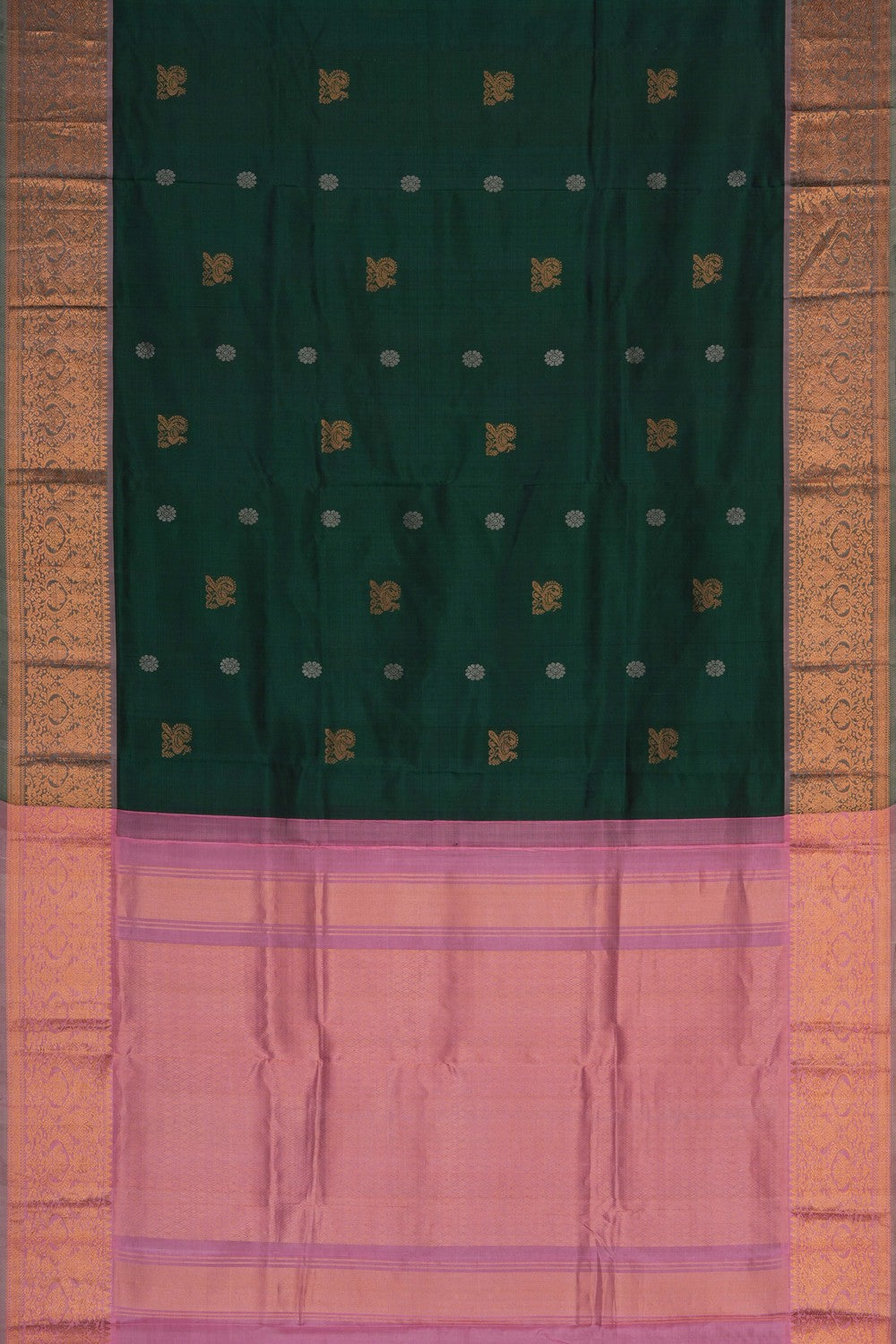 Image of Kuppadam Silk Green Saree