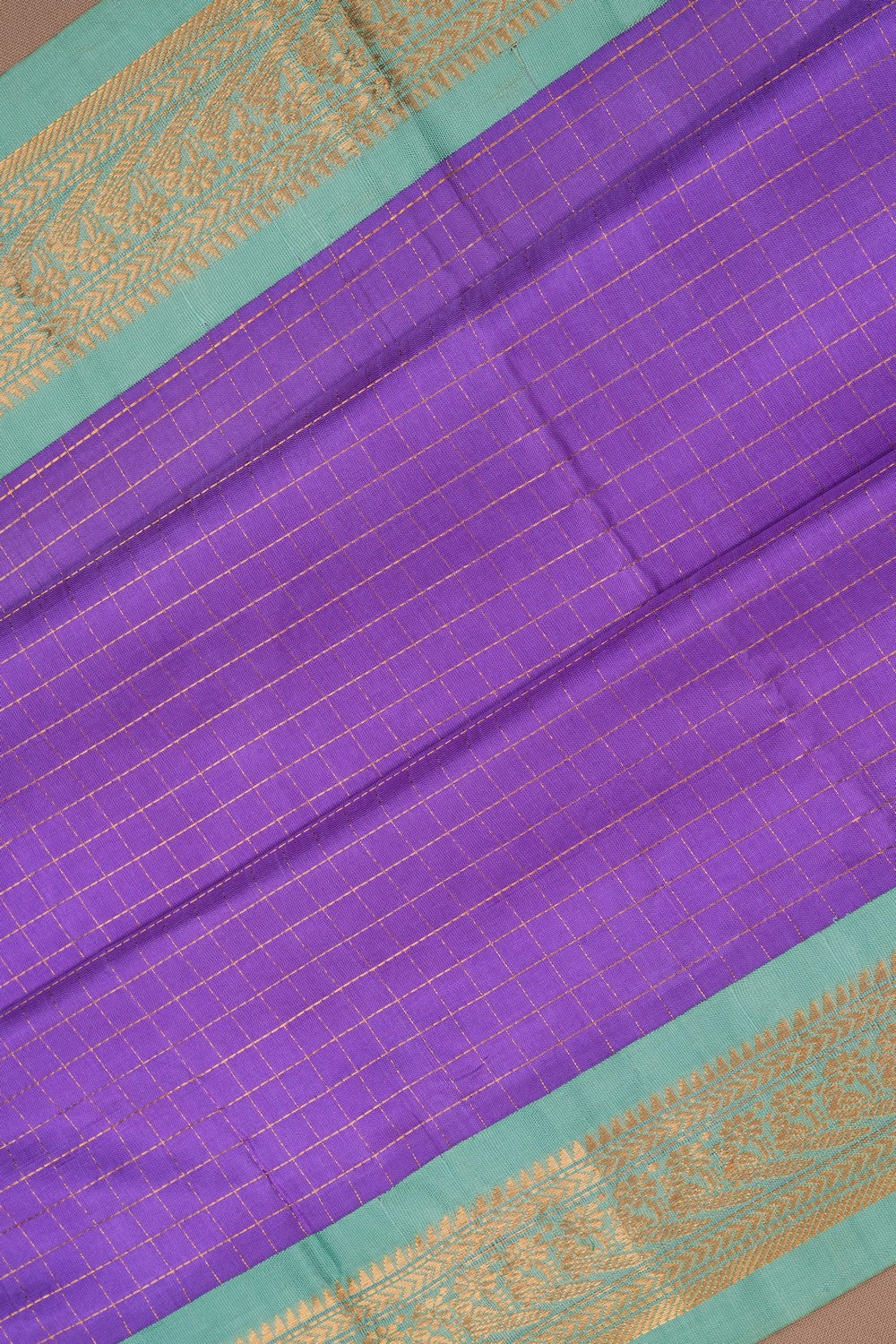 Image of Kuppadam Silk Cotton Purple Saree