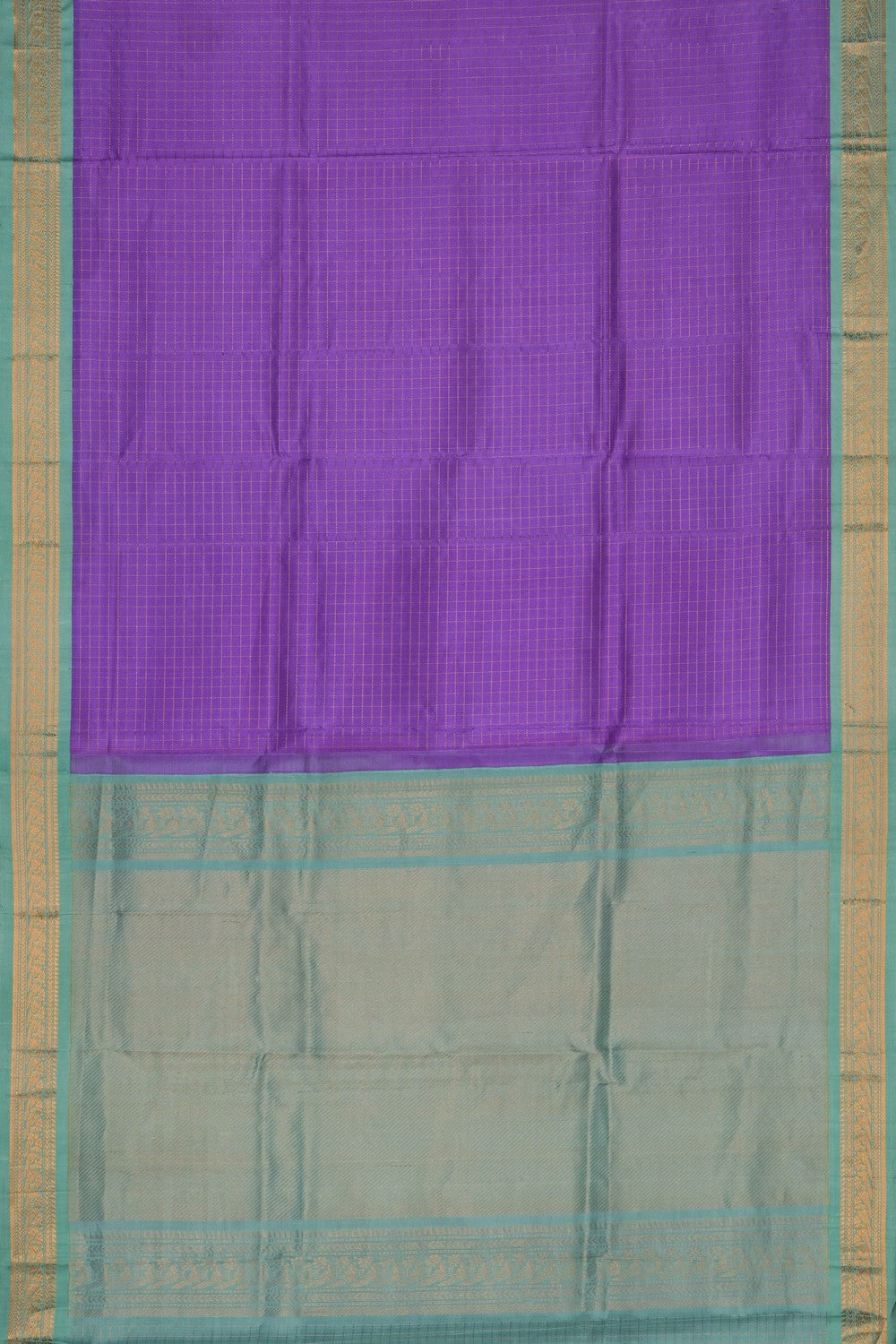 Image of Kuppadam Silk Cotton Purple Saree