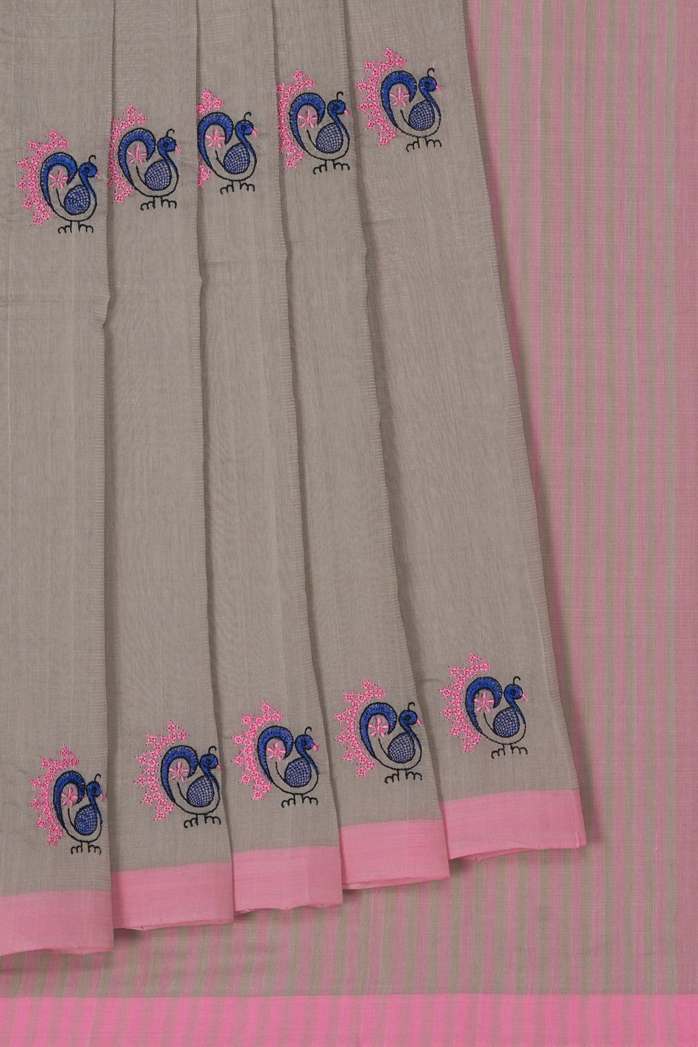 Image of Kutchwork Mangalgiri Cotton Saree