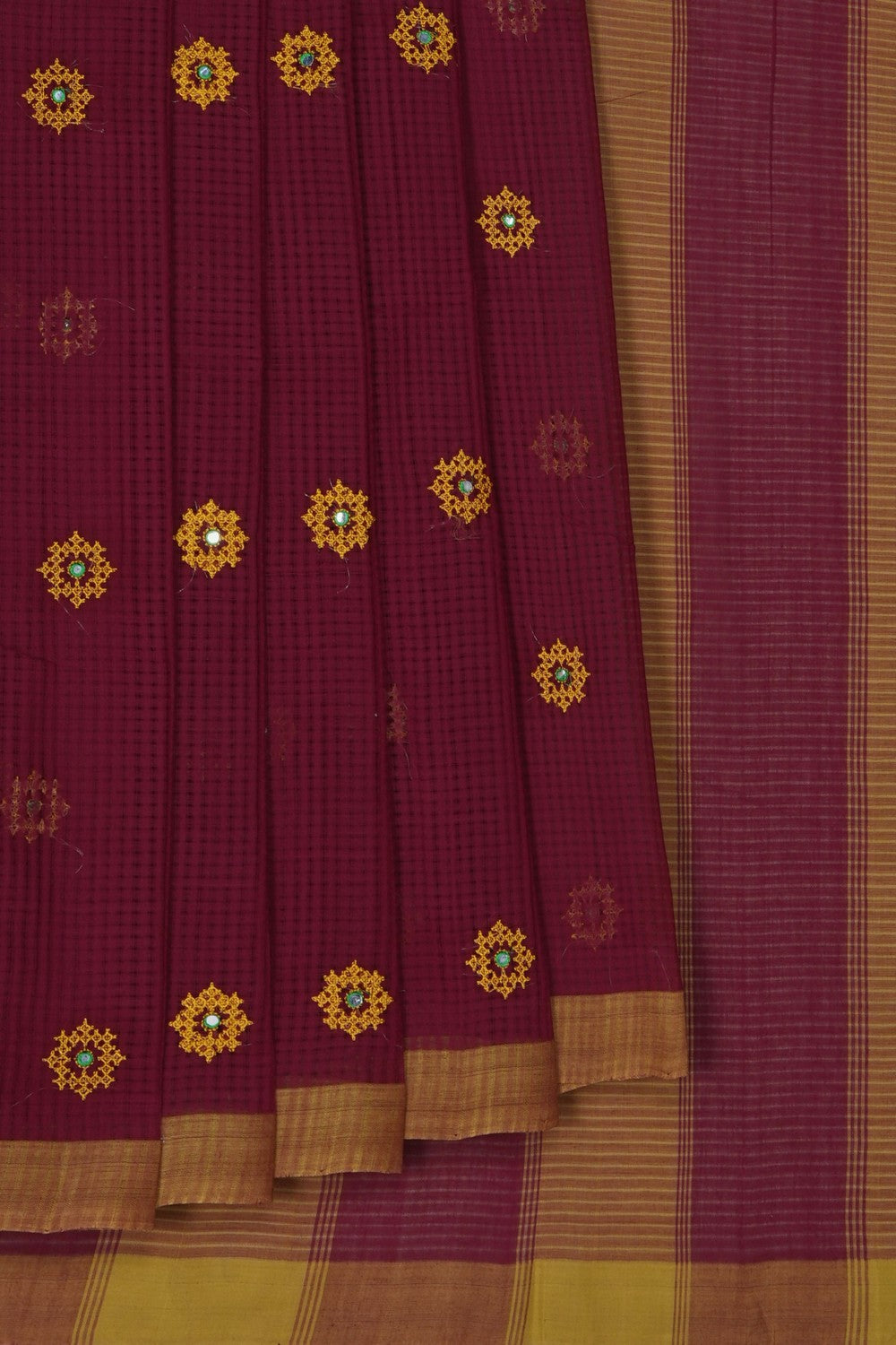 Image of Kutch Work Mangalgiri Cotton Saree