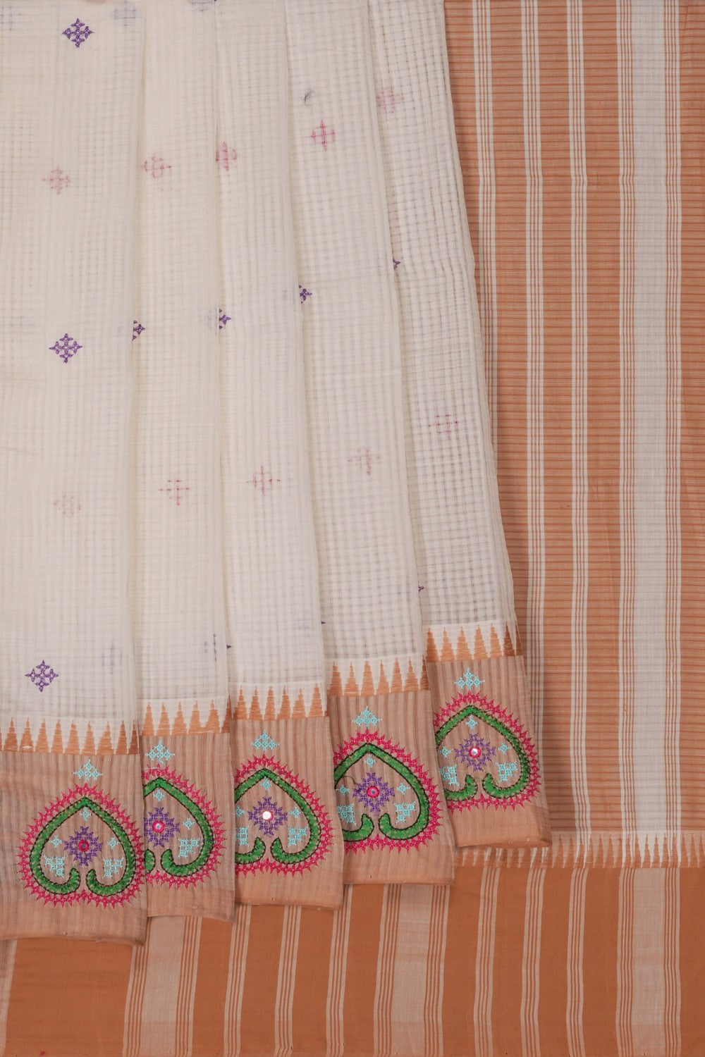 Image of Kutch Work Mangalgiri Cotton Saree