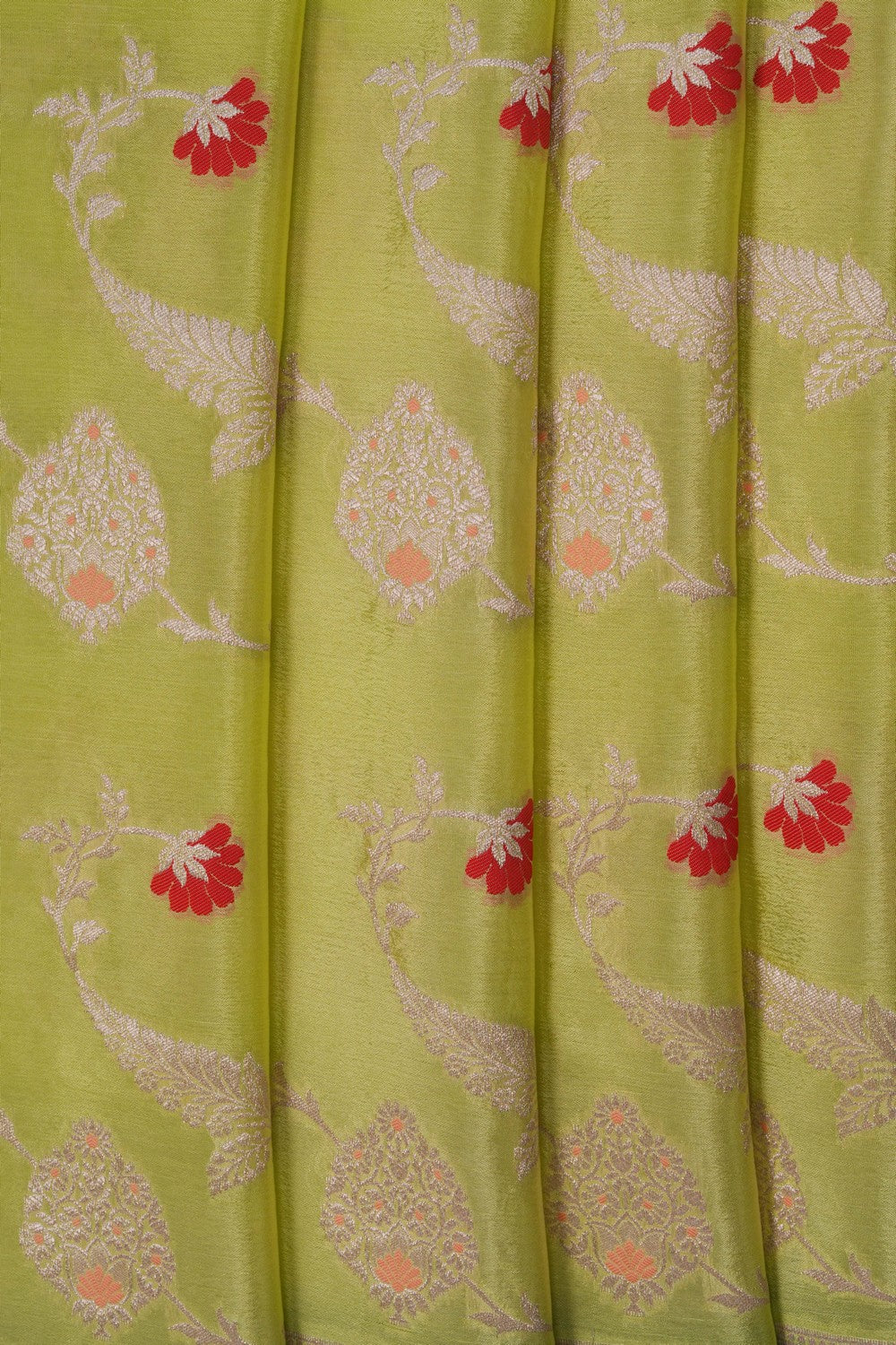 Image of Banarasi Crepe Silk Green Saree