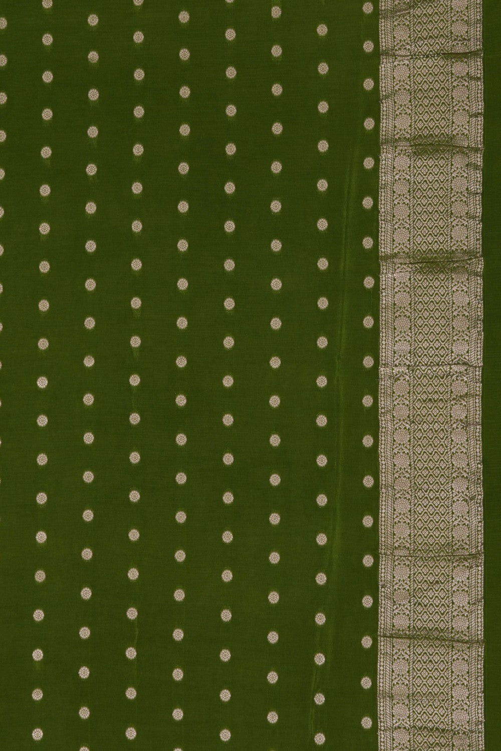 Image of Banarasi Crepe Silk Green Saree