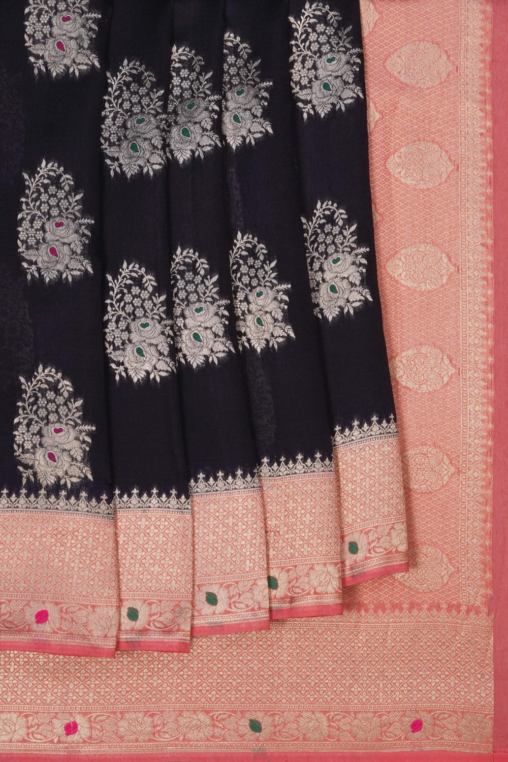 Image of Banarasi Dupion Silk Black Saree