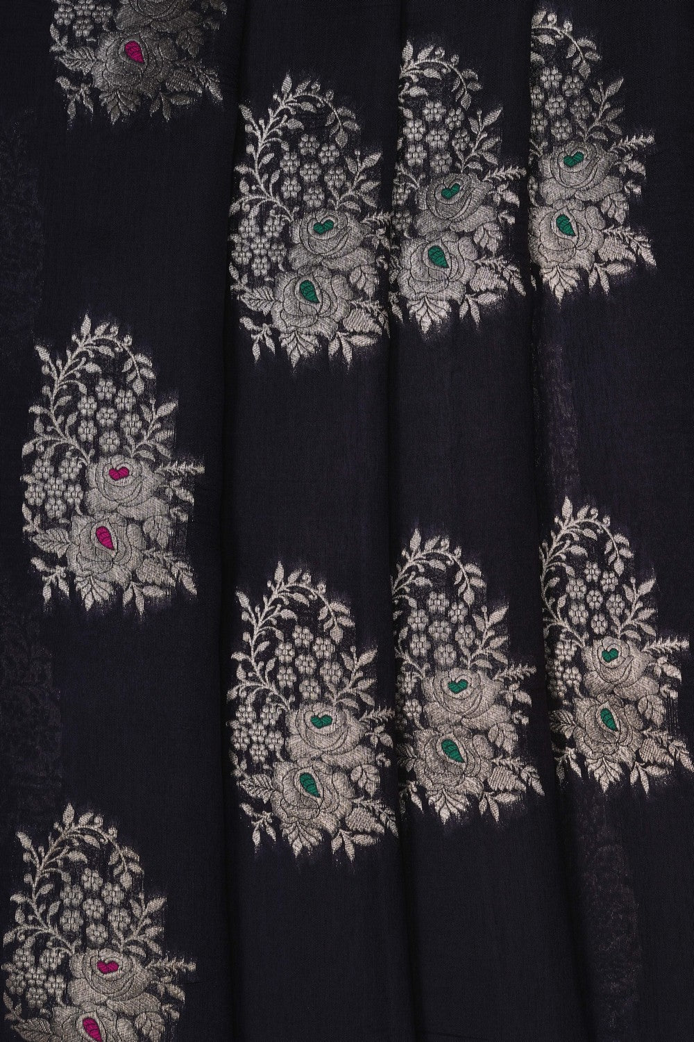 Image of Banarasi Dupion Silk Black Saree