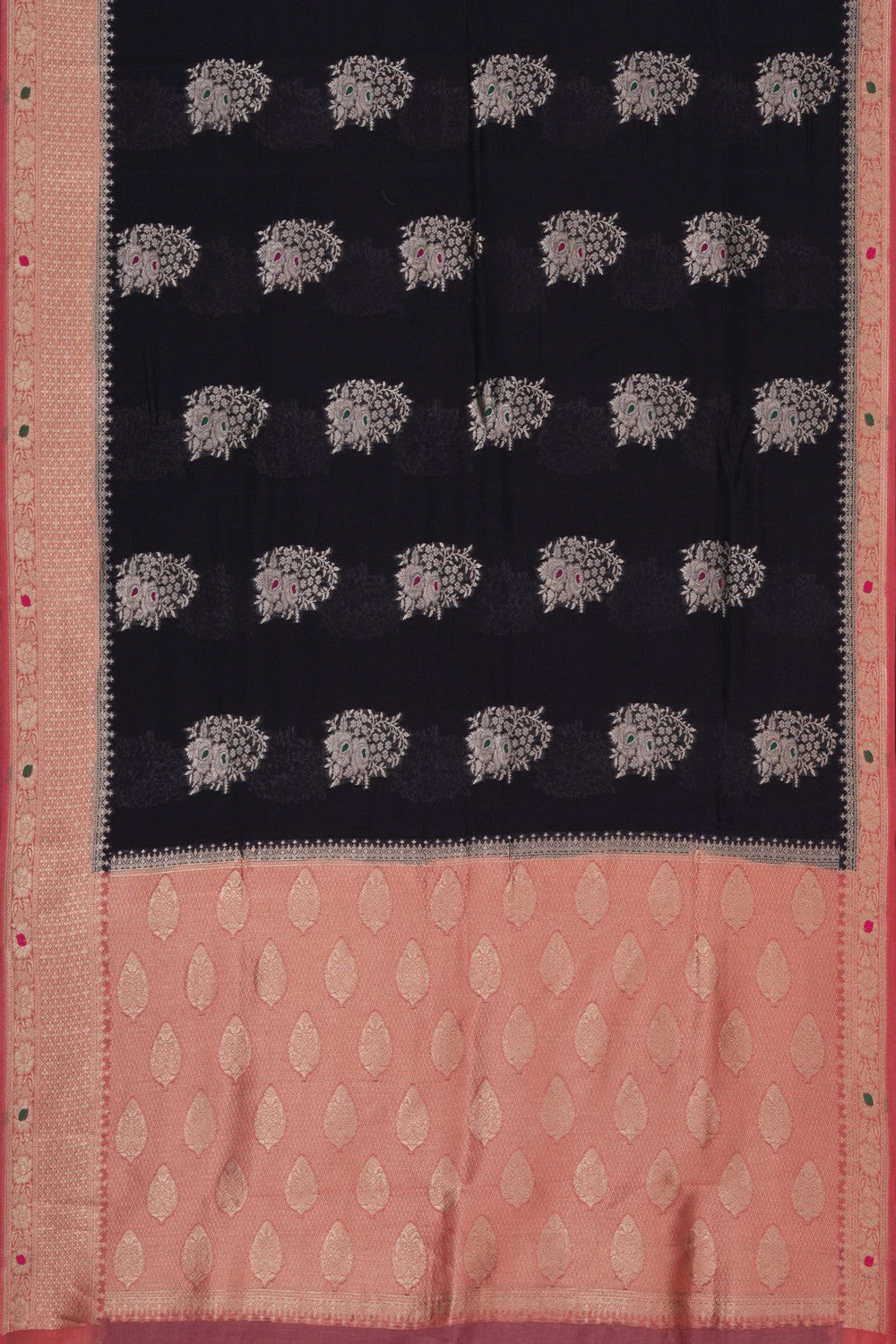 Image of Banarasi Dupion Silk Black Saree