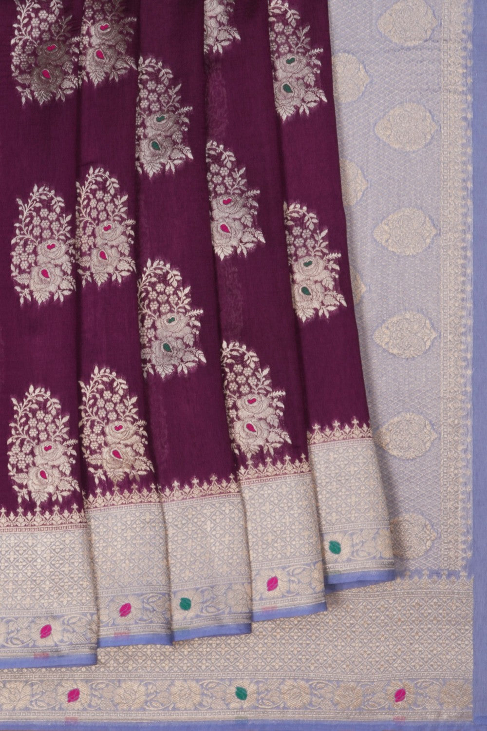 Image of Banarasi Dupion Silk Violet Saree