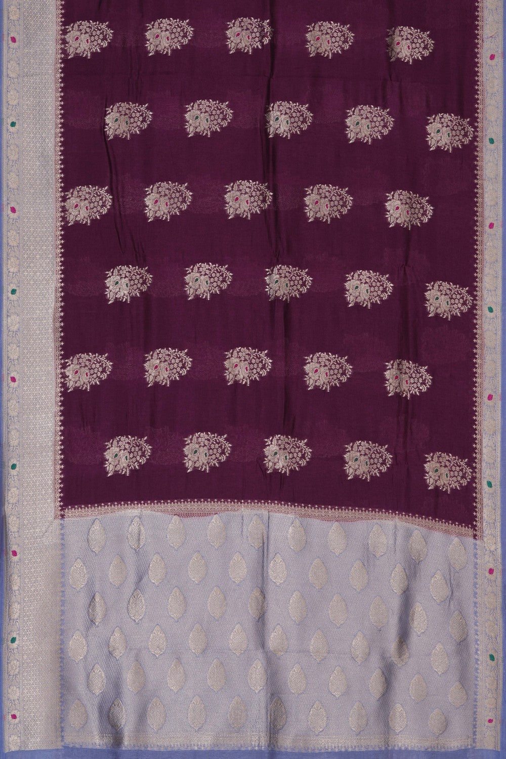 Image of Banarasi Dupion Silk Violet Saree