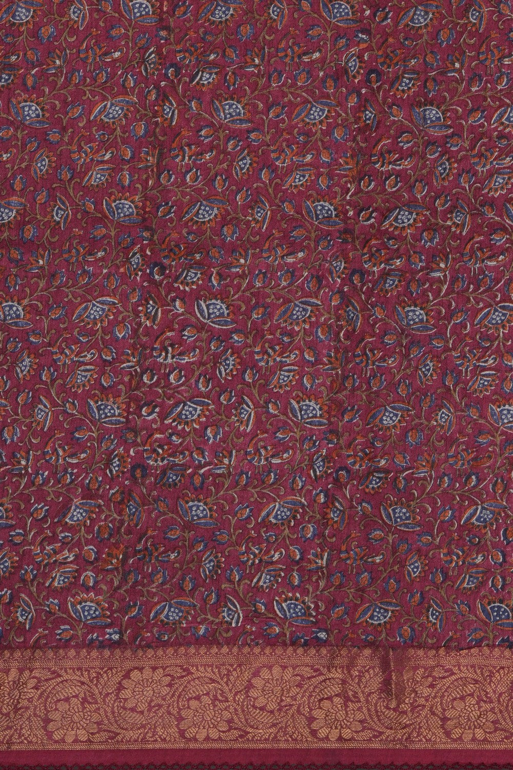 Image of Desi Tussar Silk Smoky Blue Saree
