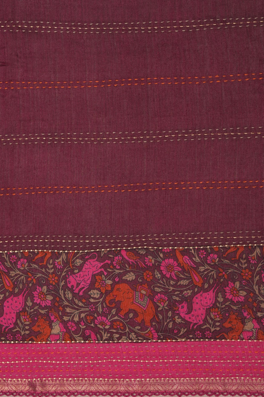 Image of Tussar Silk Maroon Saree