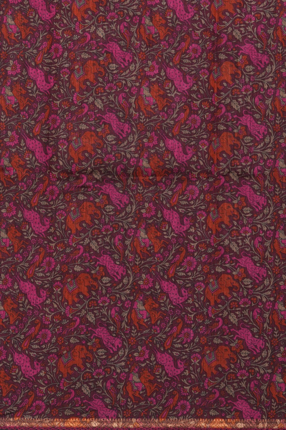 Image of Tussar Silk Maroon Saree