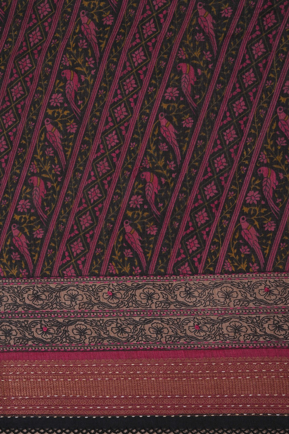 Image of Desi Tussar Silk Black Saree