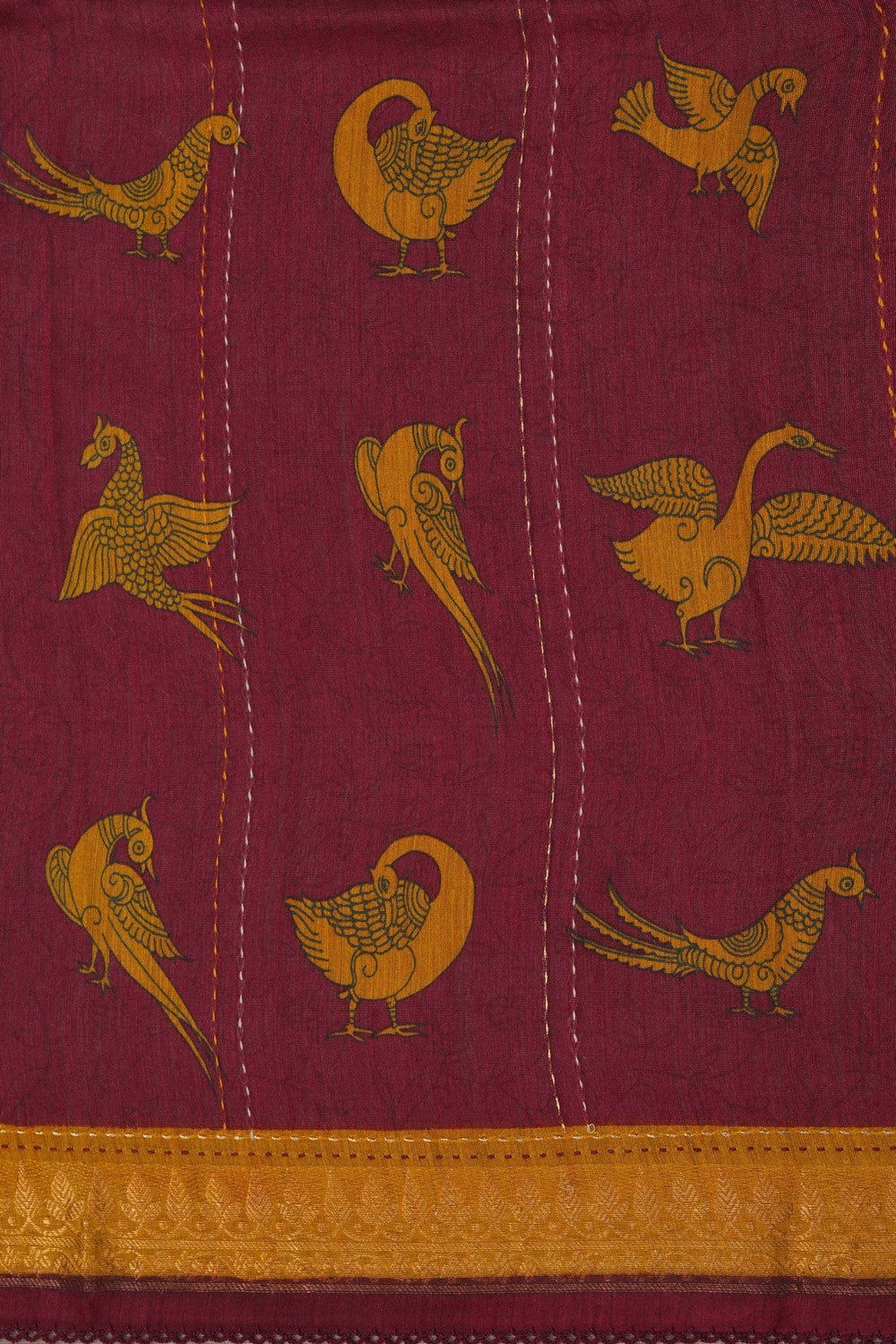 Image of Desi Tussar Silk Maroon Saree