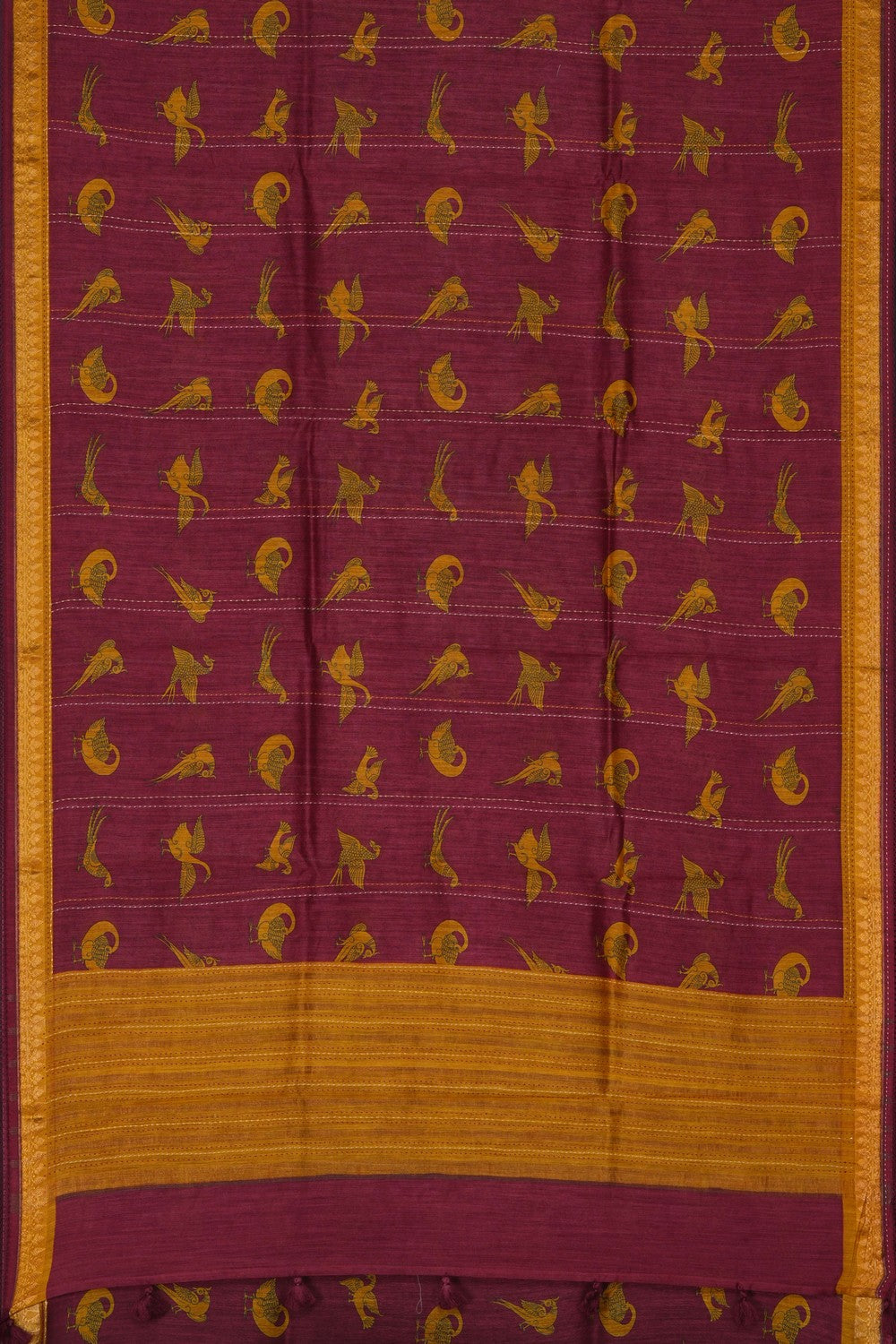 Image of Desi Tussar Silk Maroon Saree