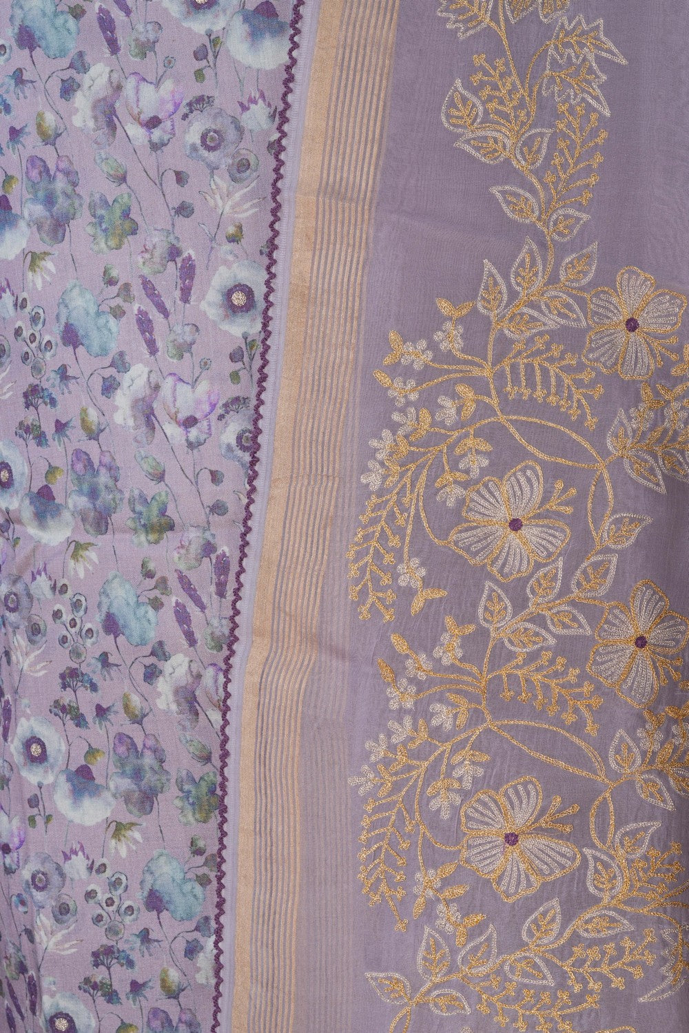 Image of Printed Silk Unstitched Suit (3 Pcs Set)