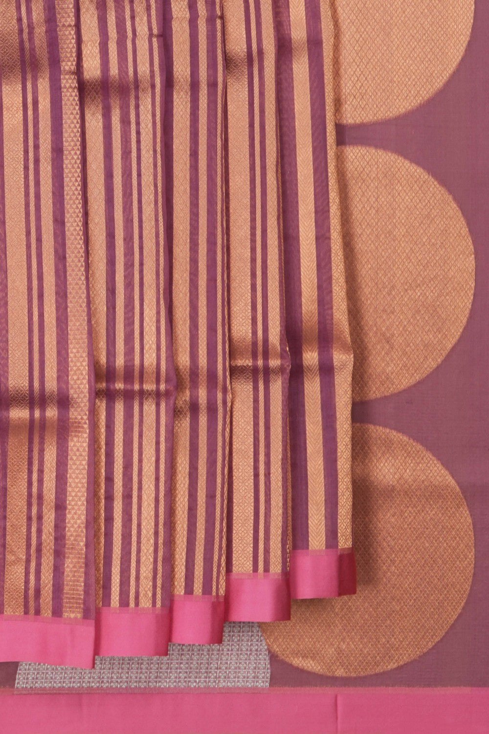 Image of Banarasi Kora Silk Brocade Purple Saree