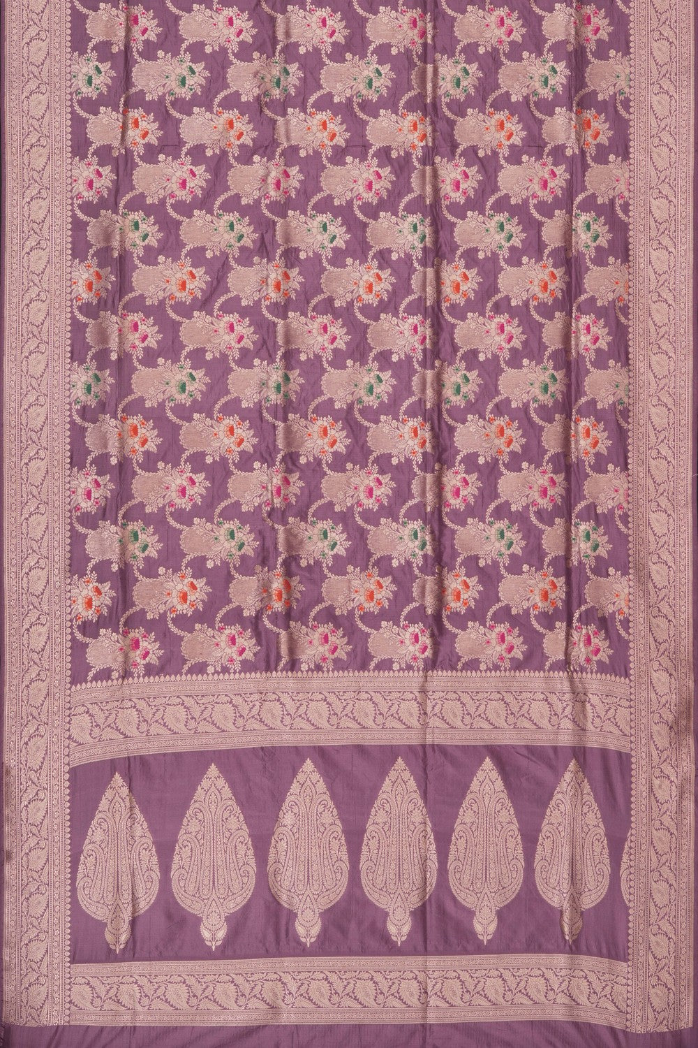Image of Banarasi Silk Brocade Purple Saree