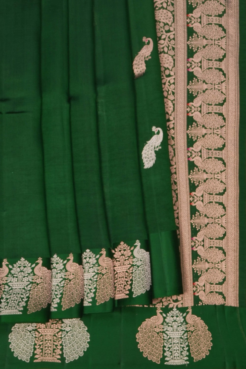 Image of Banarasi Silk Green Saree