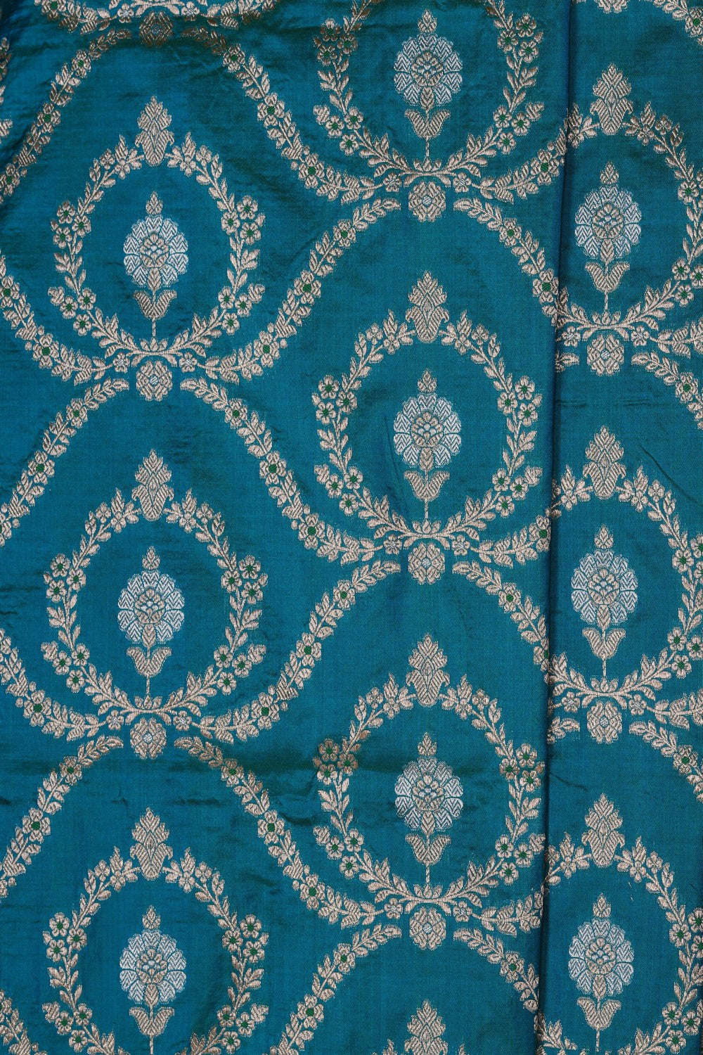 Image of Banarasi Silk Brocade Blue Saree
