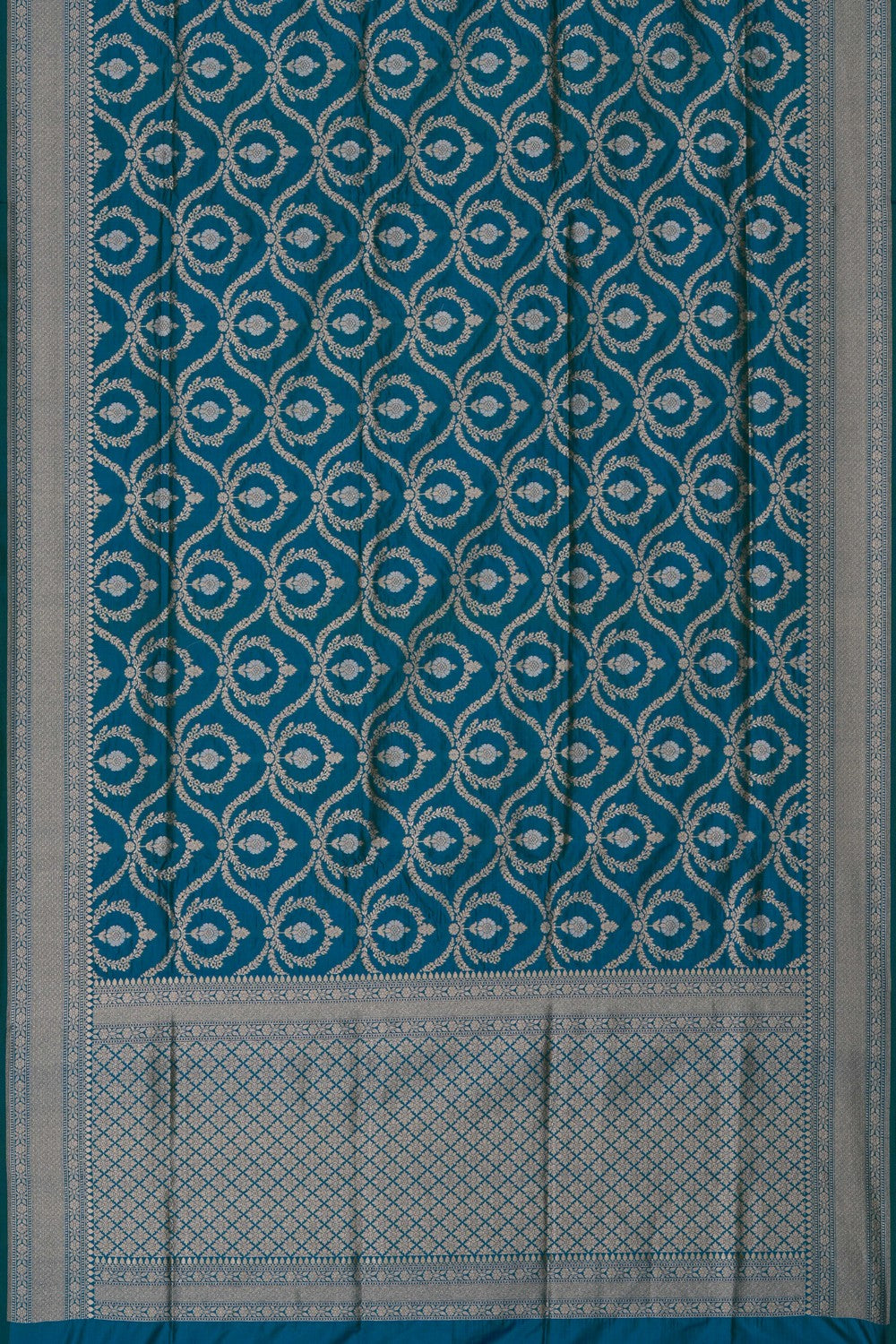 Image of Banarasi Silk Brocade Blue Saree