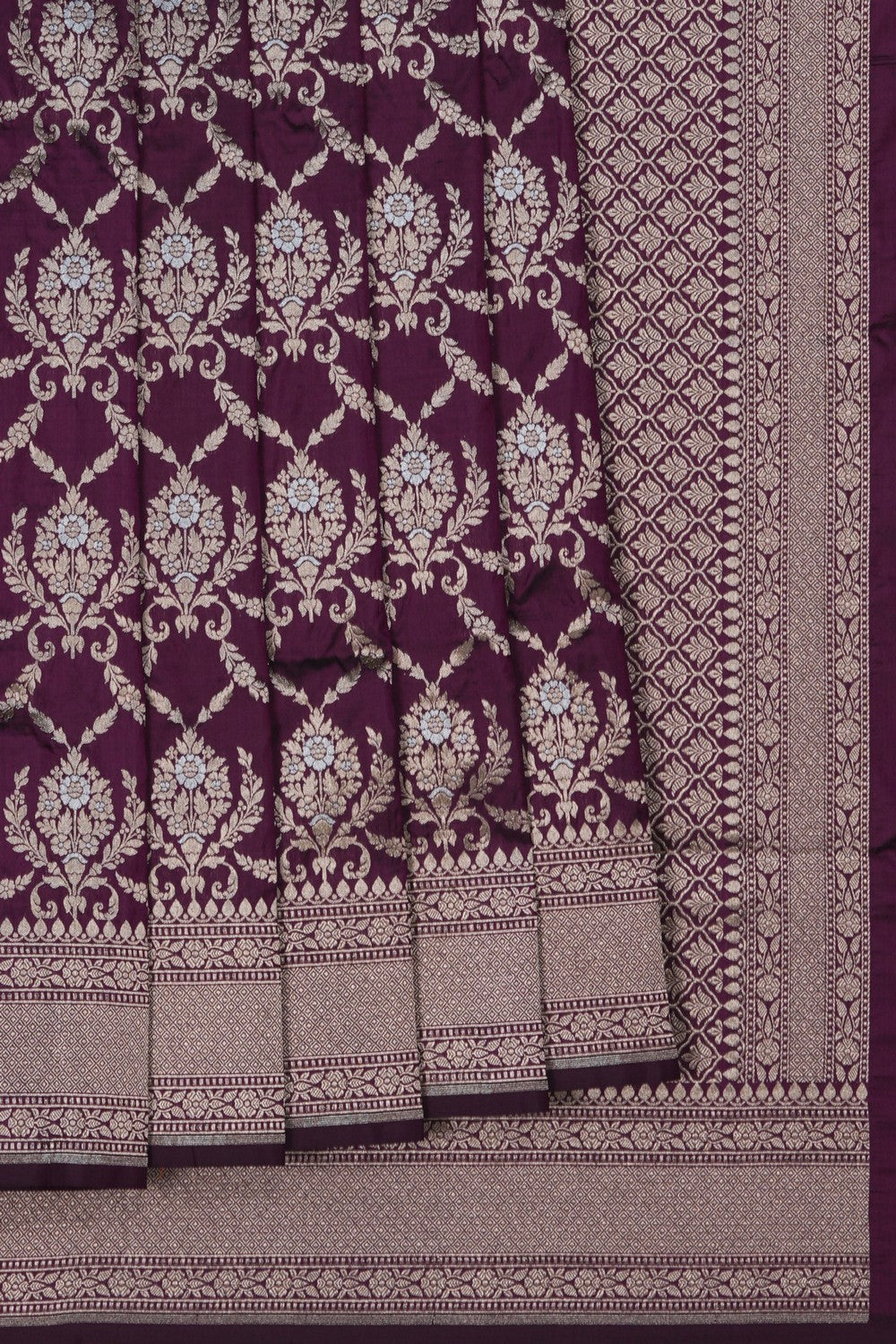 Image of Banarasi Silk Brocade Purple Saree