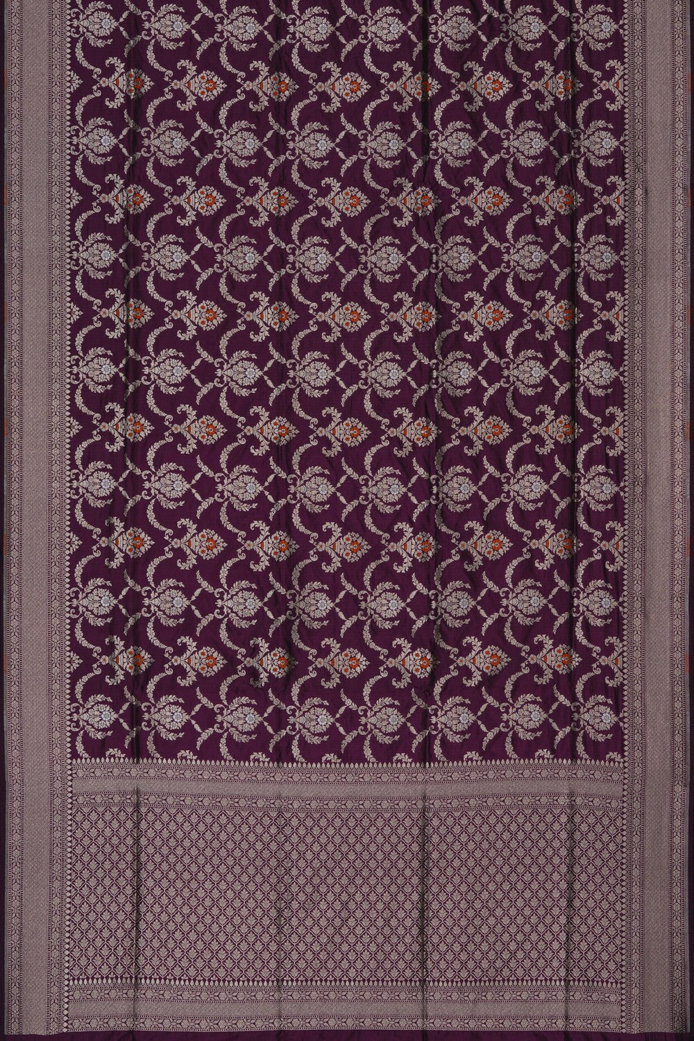 Image of Banarasi Silk Brocade Purple Saree