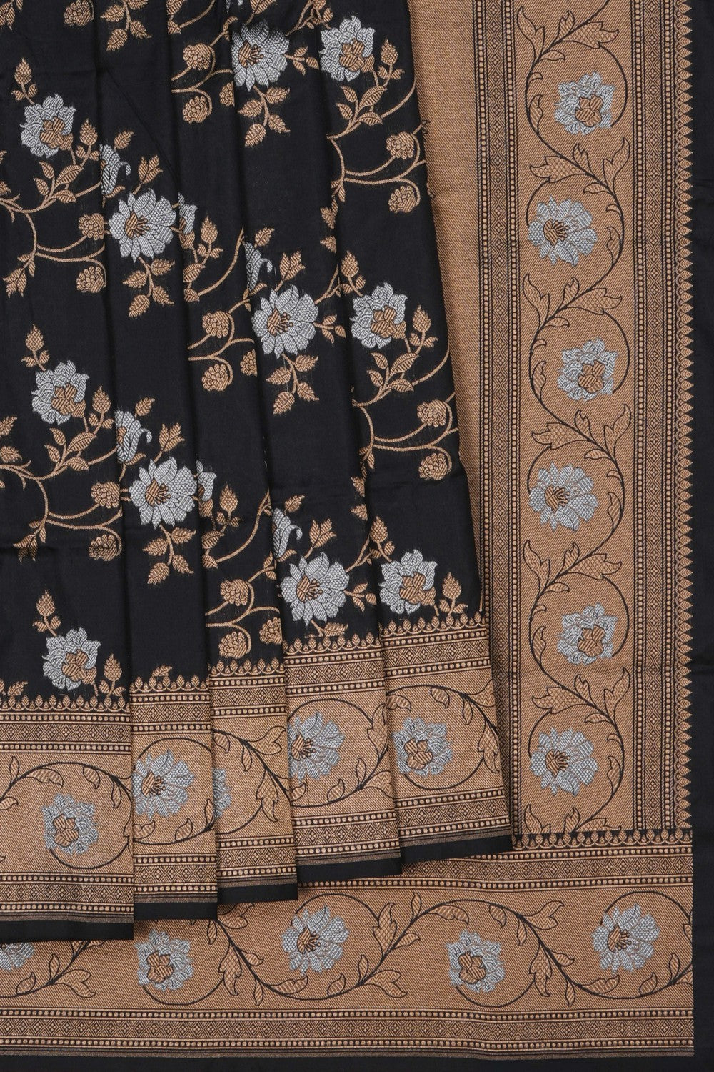 Image of Banarasi Silk Brocade Black Saree
