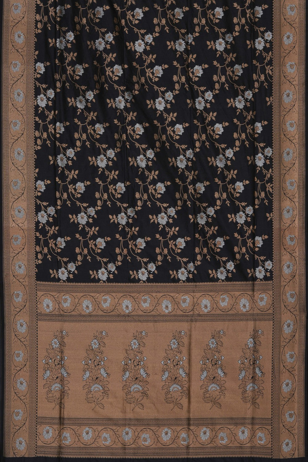 Image of Banarasi Silk Brocade Black Saree