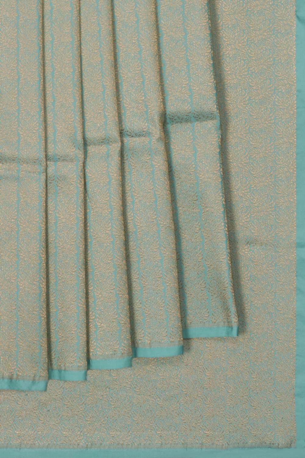 Image of Banarasi Silk Brocade Sea Blue Saree