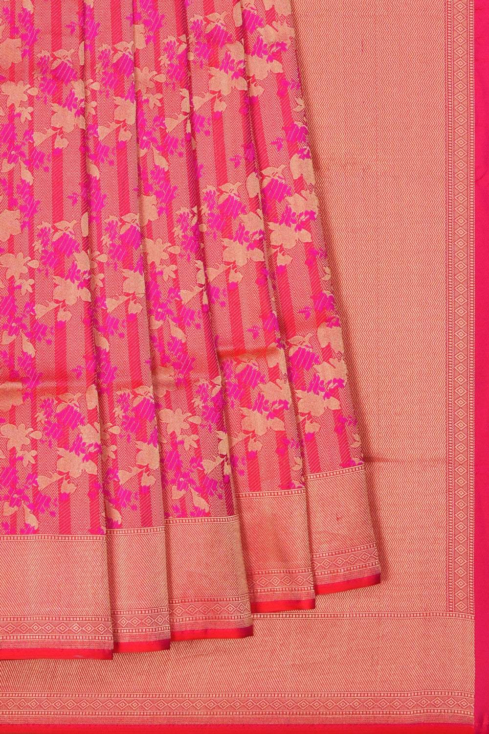 Image of Banarasi Silk Brocade Pink Saree