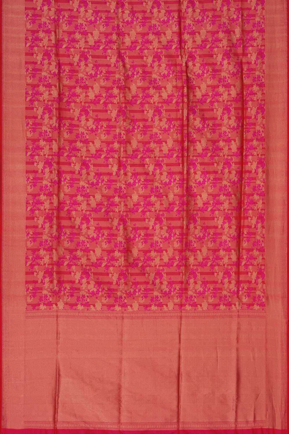 Image of Banarasi Silk Brocade Pink Saree