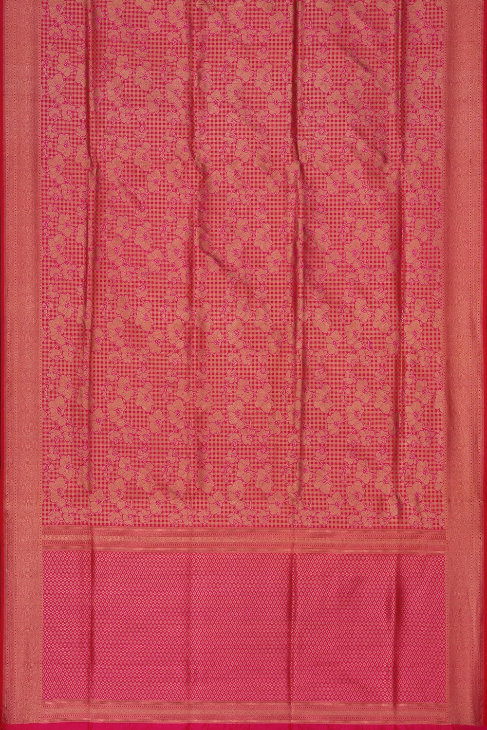 Image of Banarasi Silk Brocade Pink Saree