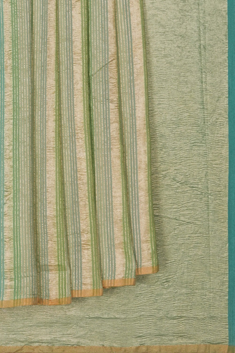 Image of Banarasi Tussar Silk Green Saree
