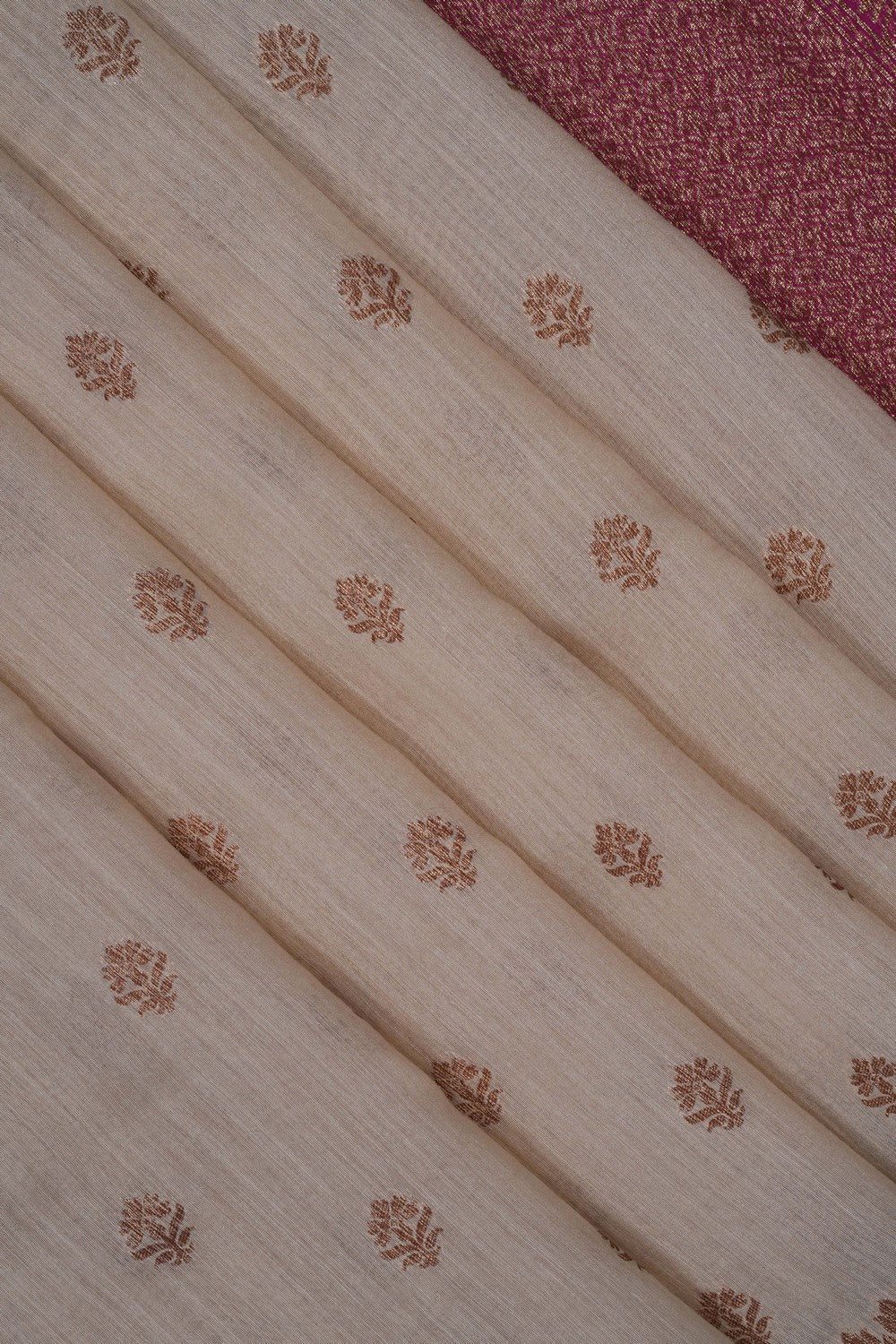 Image of Banarasi Tussar Silk Off-White Saree