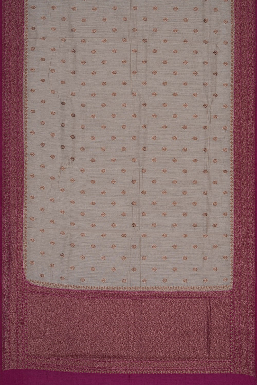 Image of Banarasi Tussar Silk Off-White Saree