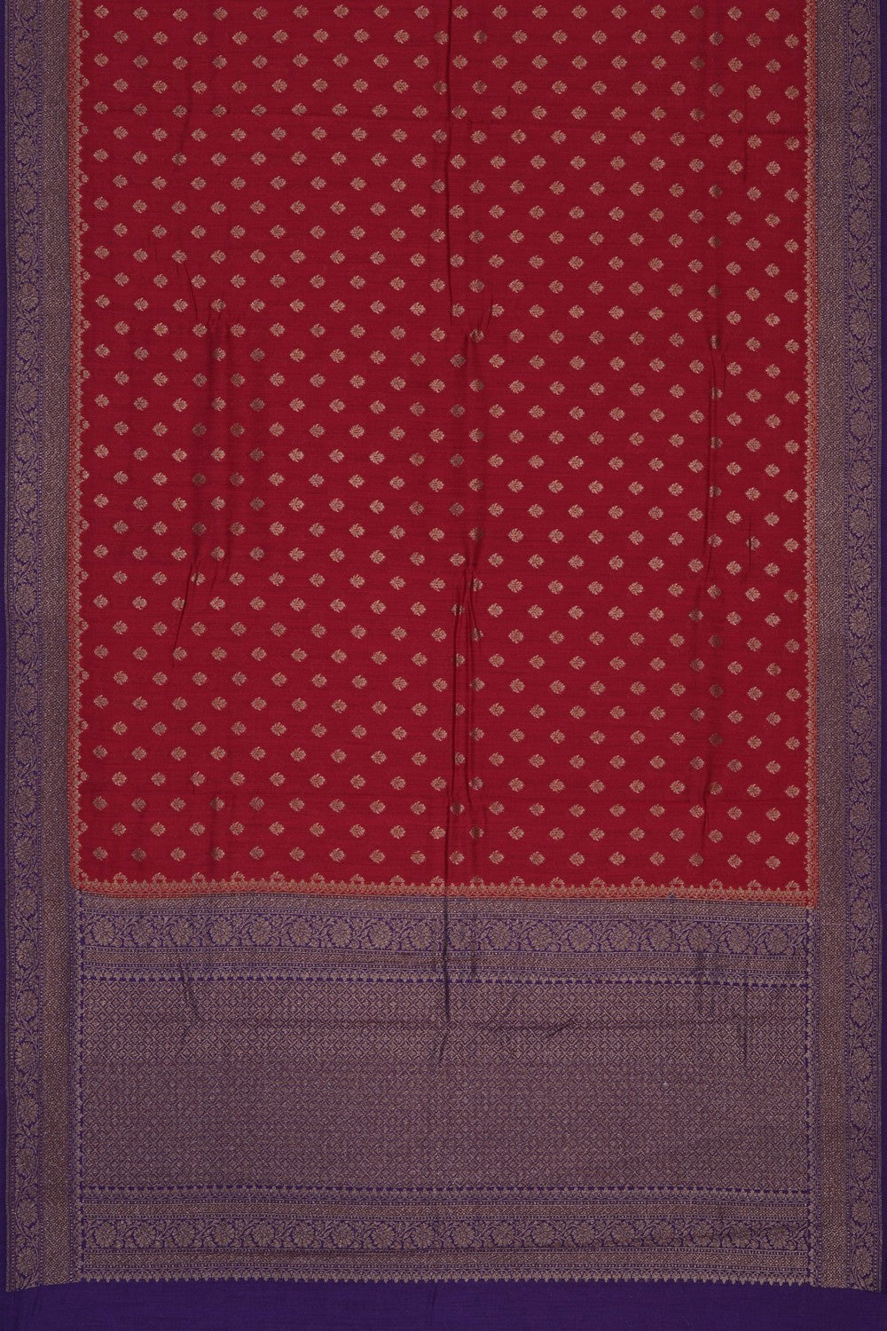 Image of Banarasi Tussar Silk Red Saree