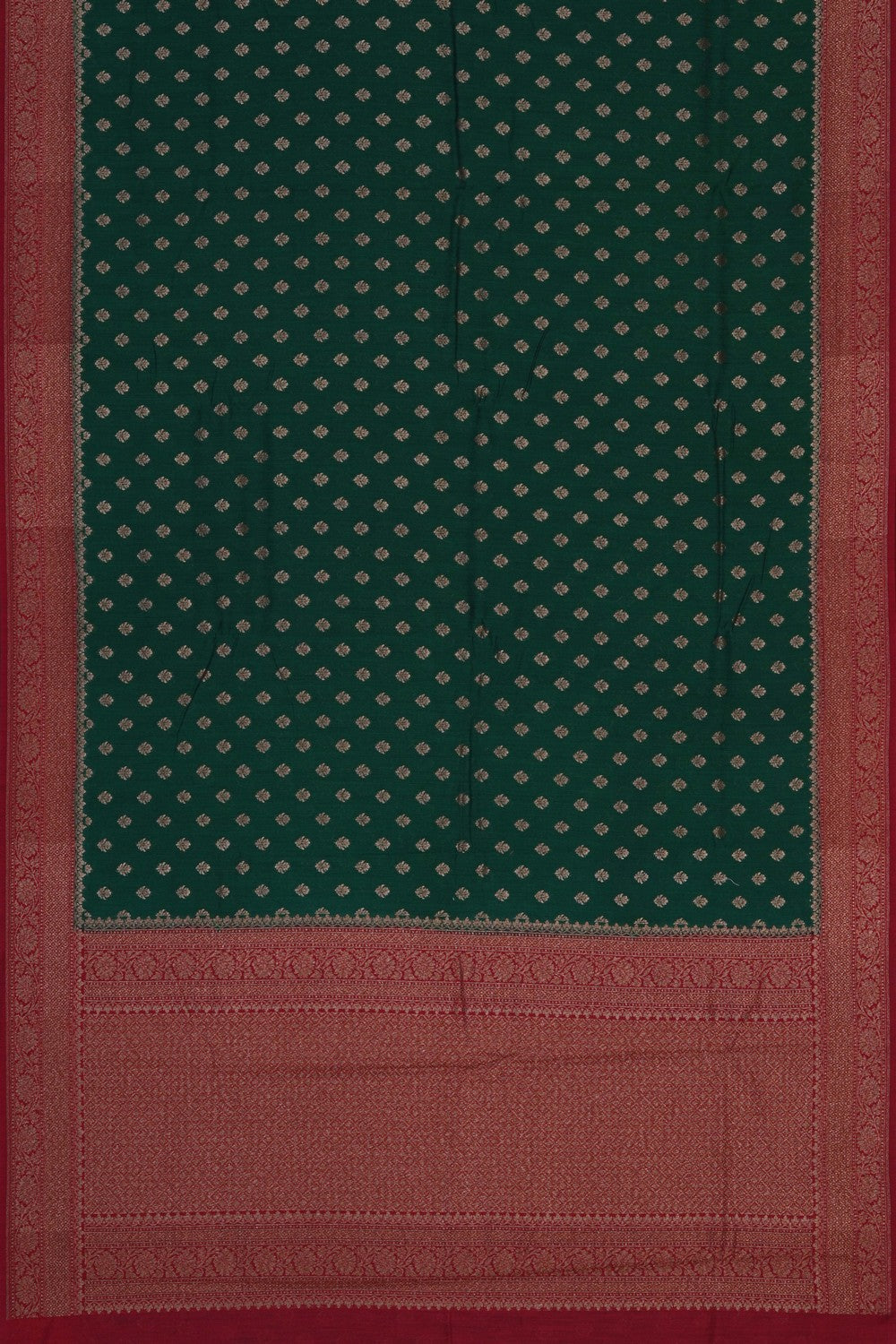 Image of Banarasi Tussar Silk Green Saree